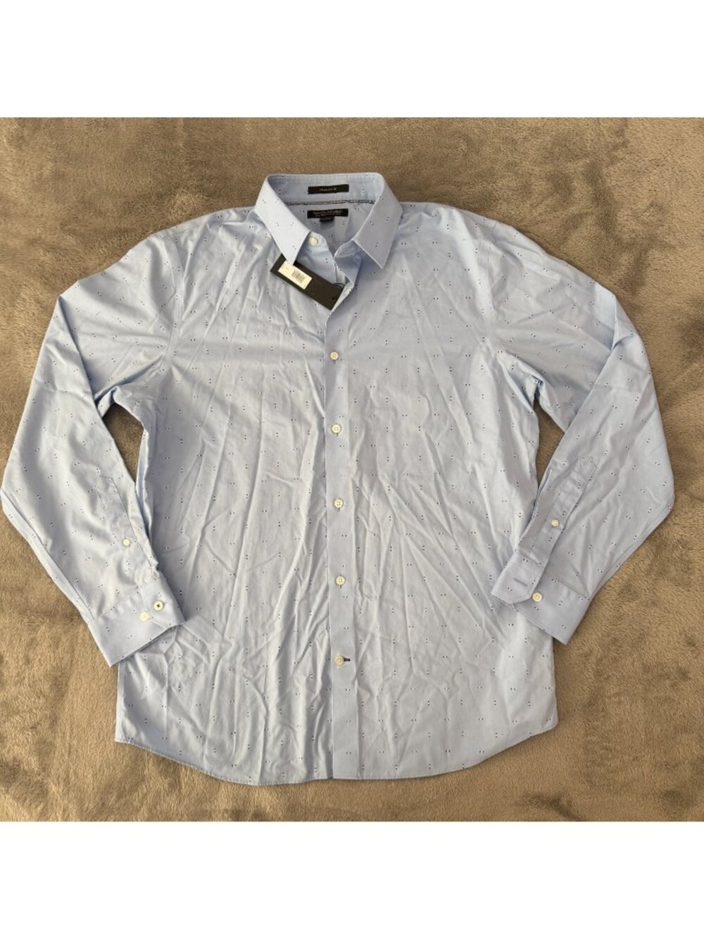 NWT Banana Republic 100% Cotton Long Sleeve Blue Button Up Shirt Mens LARGE